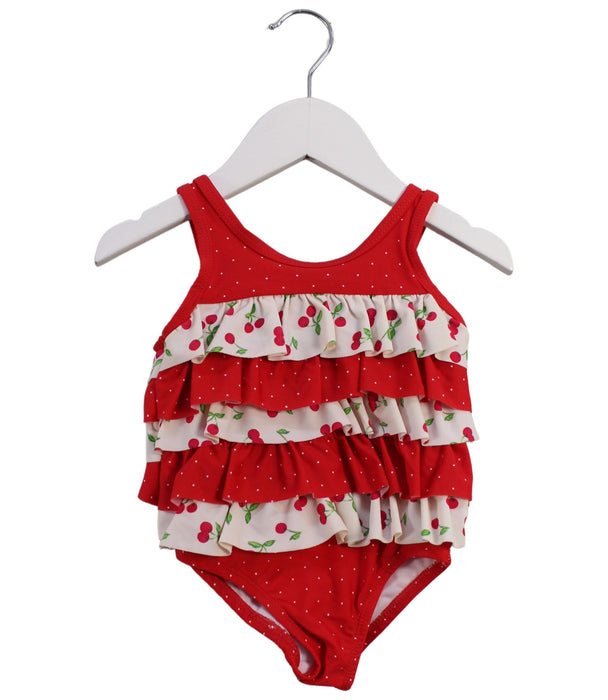 A Red Swimsuits from Absorba in size 2T for girl. (Front View)