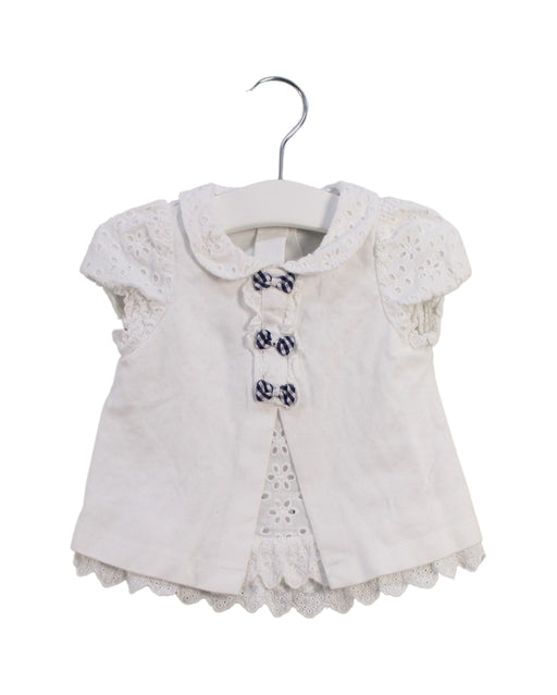 A White Short Sleeve Tops from Nicholas & Bears in size 3-6M for girl. (Front View)