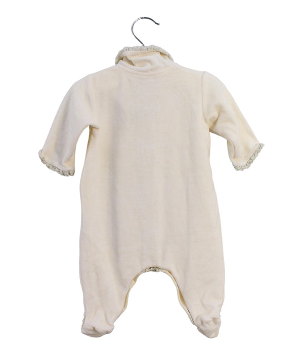 A White Onesies from Petit Bateau in size 0-3M for girl. (Back View)