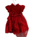 A Red Short Sleeve Dresses from Lesy in size 6-12M for girl. (Back View)