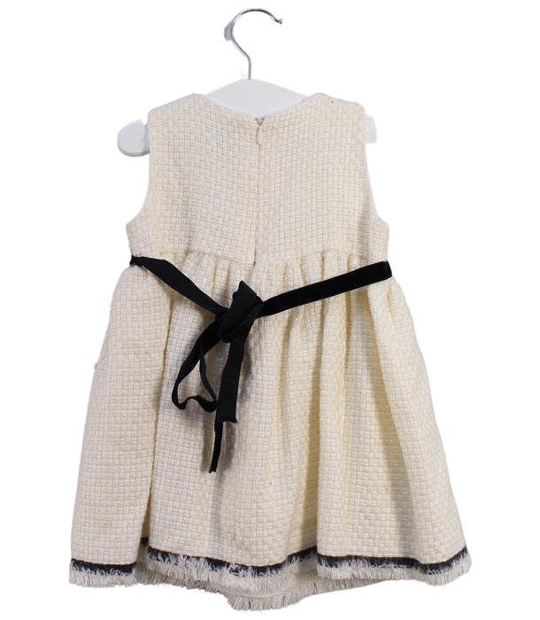 A White Sleeveless Dresses from Lesy in size 6-12M for girl. (Back View)