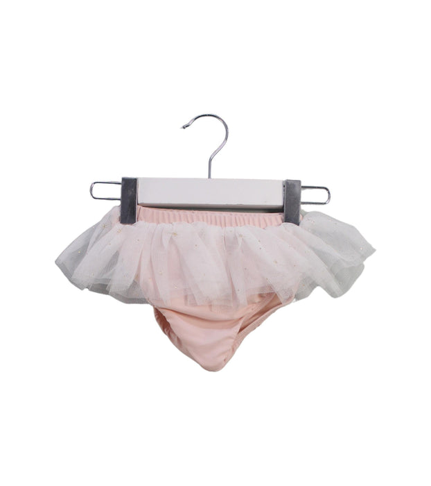 A Pink Bloomers from Mudpie in size 6-12M for girl. (Front View)
