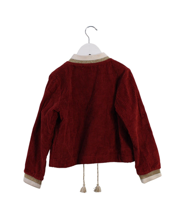 A Red Lightweight Jackets from Excuse My French in size 6T for girl. (Back View)