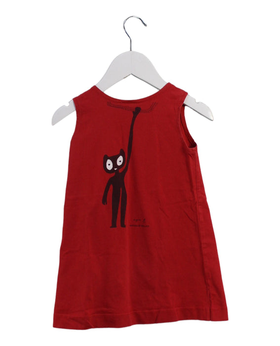 A Red Sleeveless Dresses from Agnes b. in size 12-18M for girl. (Back View)