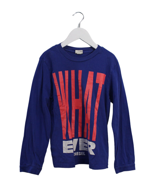 A Blue Long Sleeve Tops from Diesel in size 8Y for boy. (Front View)