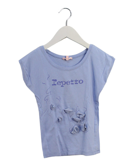 A Blue Short Sleeve T Shirts from Repetto in size 6T for girl. (Front View)
