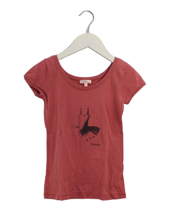 A Pink Short Sleeve T Shirts from Repetto in size 6T for girl. (Front View)