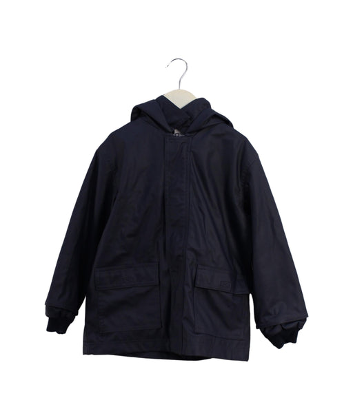 A Navy Rain Jackets from Petit Bateau in size 5T for boy. (Front View)