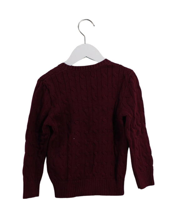 A Burgundy Knit Sweaters from Polo Ralph Lauren in size 6T for boy. (Back View)
