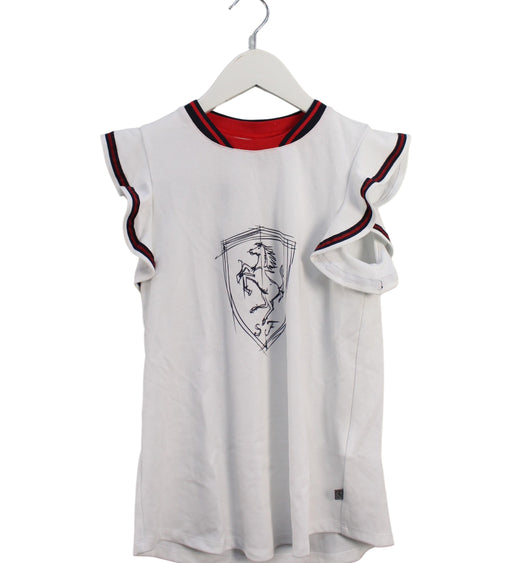 A White Sleeveless Tops from Ferrari in size 13Y for girl. (Front View)