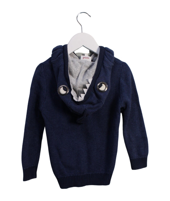 A Navy Zippered Sweatshirts from Seed in size 3T for boy. (Back View)