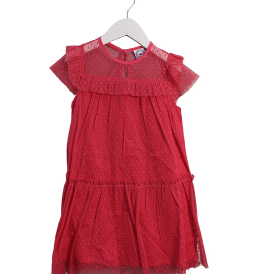 A Pink Short Sleeve Dresses from La Compagnie des Petits in size 5T for girl. (Front View)