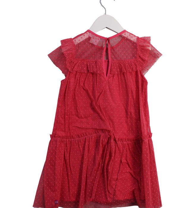 A Pink Short Sleeve Dresses from La Compagnie des Petits in size 5T for girl. (Back View)