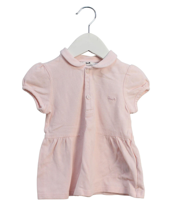 A Pink Short Sleeve Polos from Cyrillus in size 3T for girl. (Front View)