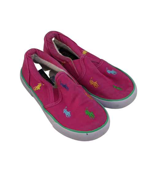 A Pink Slip Ons from Polo Ralph Lauren in size 5T for girl. (Front View)