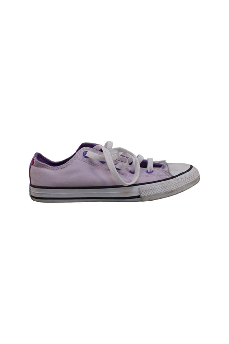 A Purple Sneakers from Converse in size 9Y for girl. (Back View)