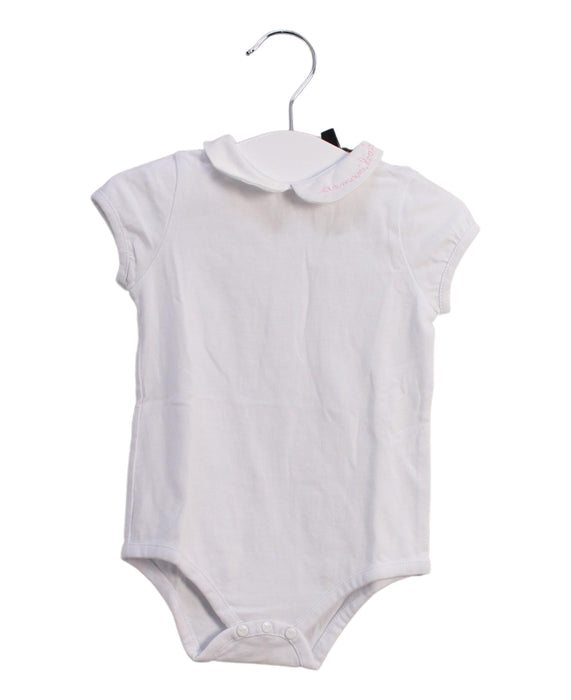 A White Short Sleeve Bodysuits from Armani in size 0-3M for girl. (Front View)