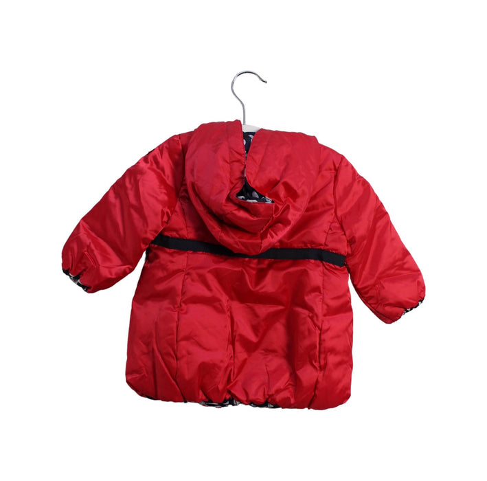 A Red Puffer/Quilted Jackets from Armani in size 3-6M for girl. (Back View)