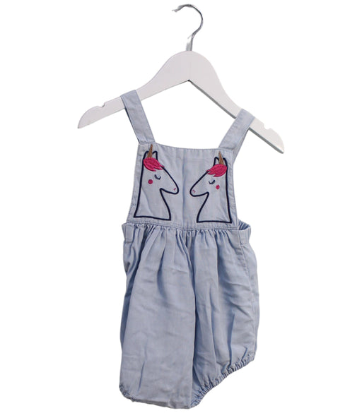 A Blue Overall Shorts from Seed in size 12-18M for girl. (Front View)