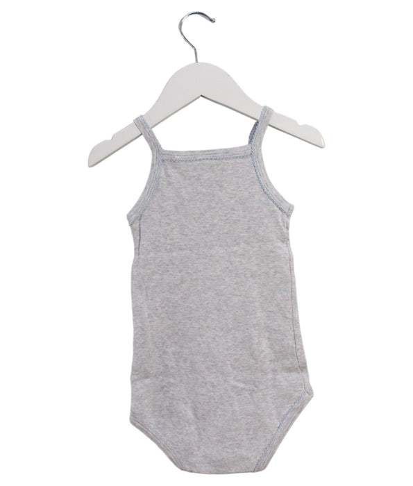 A Grey Sleeveless Bodysuits from Petit Bateau in size 3T for girl. (Back View)
