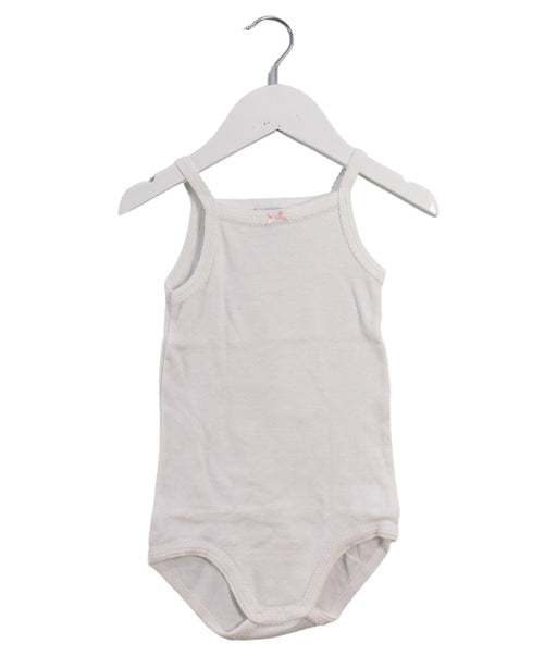 A White Sleeveless Bodysuits from Petit Bateau in size 3T for girl. (Front View)