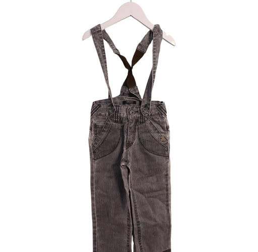 A Black Long Overalls from DKNY in size 4T for girl. (Front View)