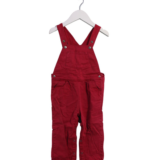 A Red Long Overalls from Petit Bateau in size 18-24M for girl. (Front View)
