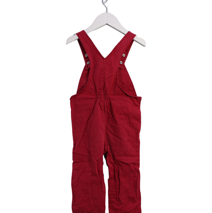A Red Long Overalls from Petit Bateau in size 18-24M for girl. (Back View)