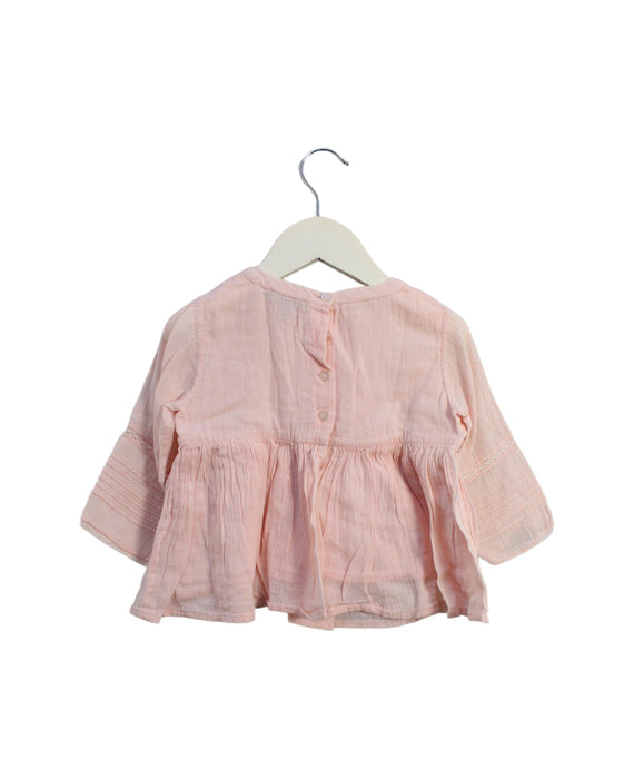 A Pink Long Sleeve Tops from Velveteen in size 3T for girl. (Back View)