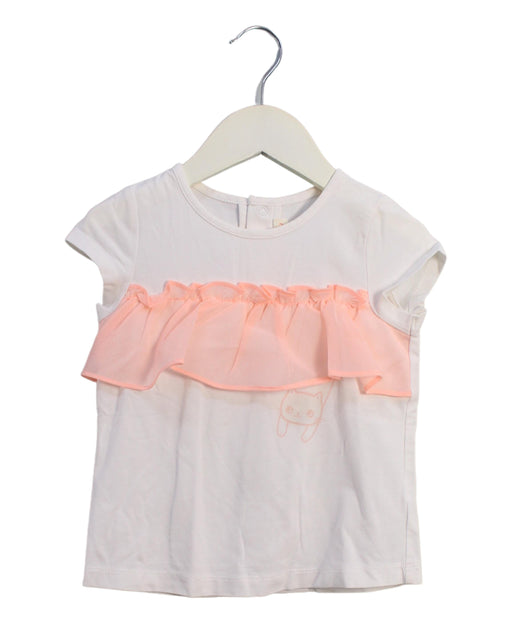 A White Short Sleeve Tops from Momonittu in size 2T for girl. (Front View)