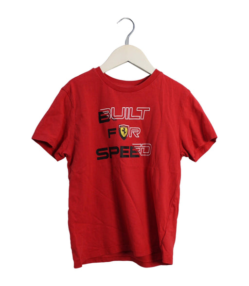 A Red Short Sleeve T Shirts from Ferrari in size 7Y for boy. (Front View)