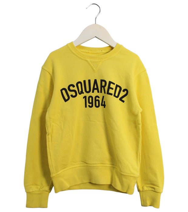 A Yellow Crewneck Sweatshirts from DSquared2 in size 8Y for boy. (Front View)