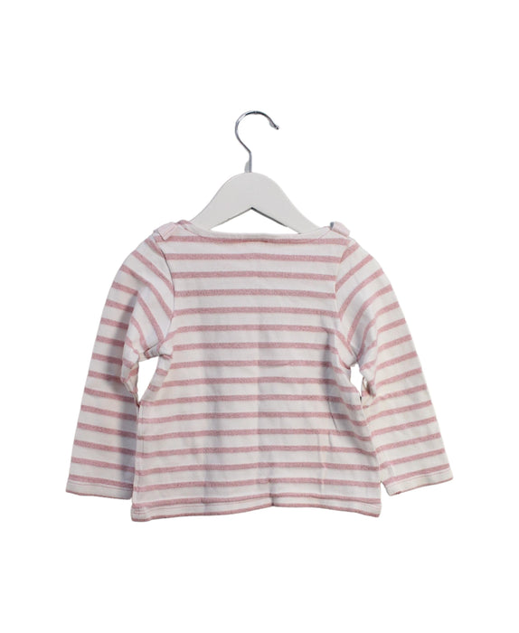 A Pink Long Sleeve Tops from Petit Bateau in size 3T for girl. (Back View)