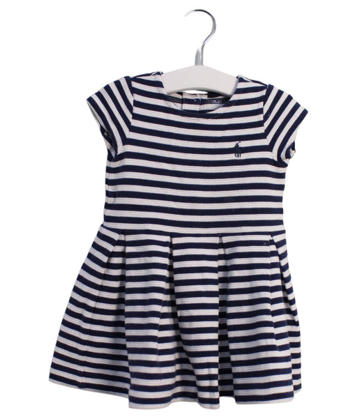 A Navy Short Sleeve Dresses from Ralph Lauren in size 6-12M for girl. (Front View)