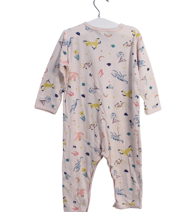 A Pink Long Sleeve Jumpsuits from Petit Bateau in size 12-18M for girl. (Back View)