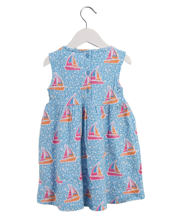 A Blue Sleeveless Dresses from Jojo Maman Bébé in size 12-18M for girl. (Back View)