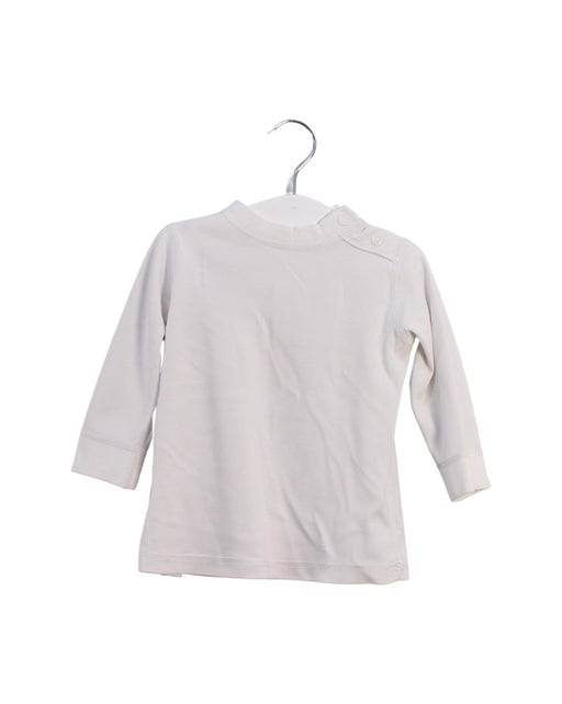 A White Long Sleeve Tops from Mides in size 6-12M for neutral. (Front View)