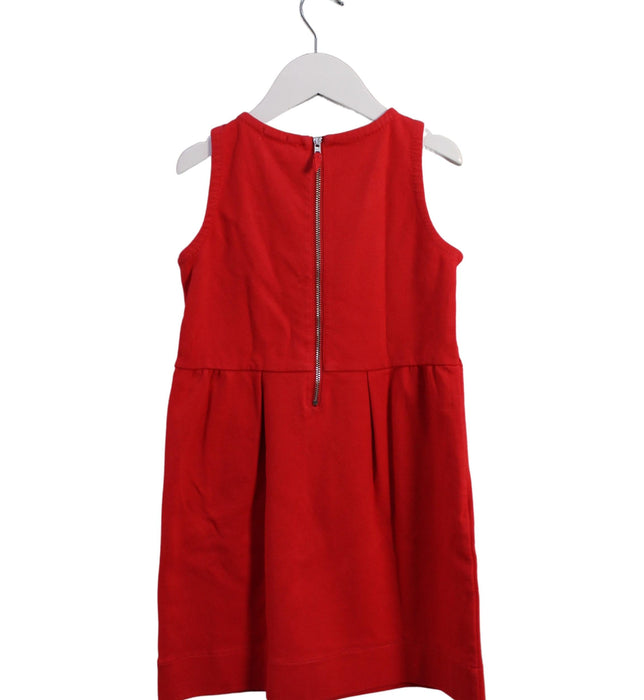 A Red Sleeveless Dresses from Crewcuts in size 6T for girl. (Back View)