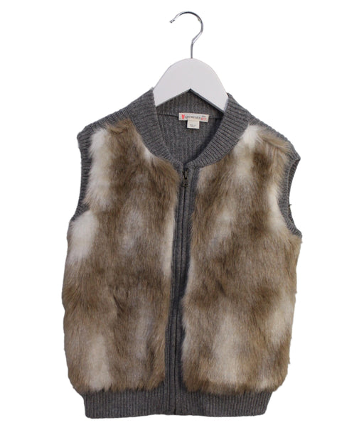 A Grey Outerwear Vests from Crewcuts in size 6T for girl. (Front View)