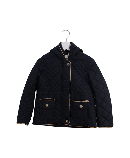 A Navy Puffer/Quilted Jackets from Chloe in size 4T for girl. (Front View)