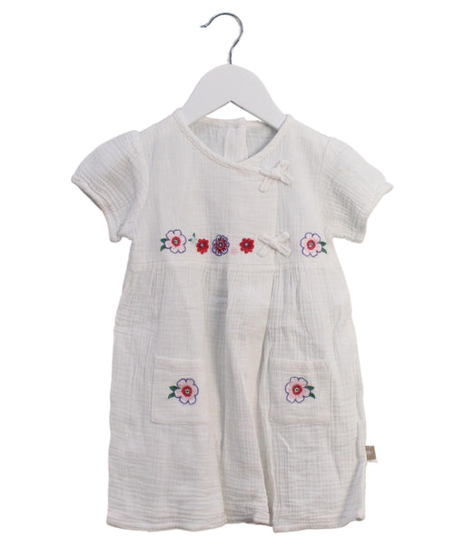 A White Short Sleeve Dresses from Dave & Bella in size 3T for girl. (Front View)