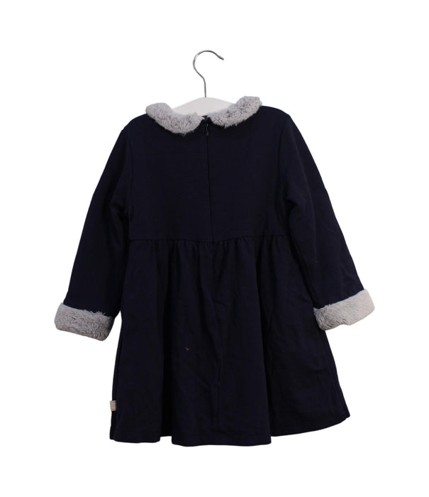 A Navy Long Sleeve Dresses from Dave & Bella in size 4T for girl. (Back View)