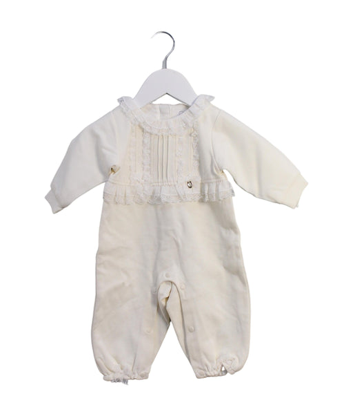 A Ivory Long Sleeve Jumpsuits from Chickeeduck in size 0-3M for girl. (Front View)