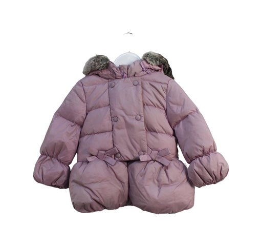 A Pink Puffer/Quilted Jackets from Dave & Bella in size 3T for girl. (Front View)