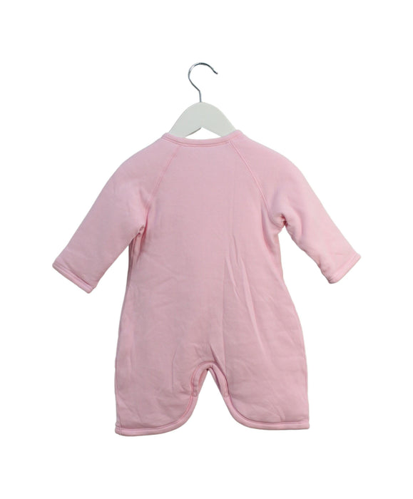 A Pink Long Sleeve Rompers from Mides in size 3-6M for girl. (Back View)