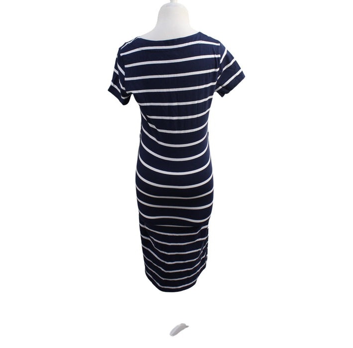 A Navy Short Sleeve Dresses from Frugi in size S for maternity. (Back View)