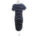 A Navy Short Sleeve Dresses from Frugi in size S for maternity. (Back View)