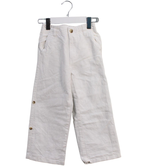 A White Casual Pants from Janie & Jack in size 4T for boy. (Front View)