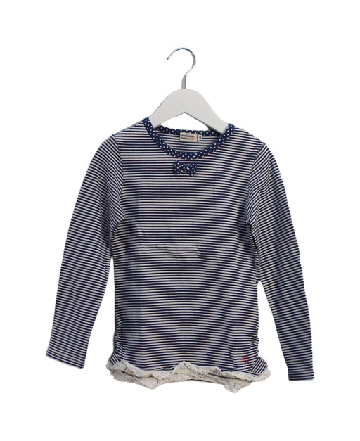 A Blue Long Sleeve Tops from Miki House in size 5T for girl. (Front View)