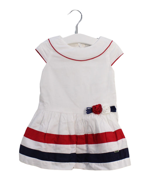 A White Short Sleeve Dresses from Mayoral in size 12-18M for girl. (Front View)